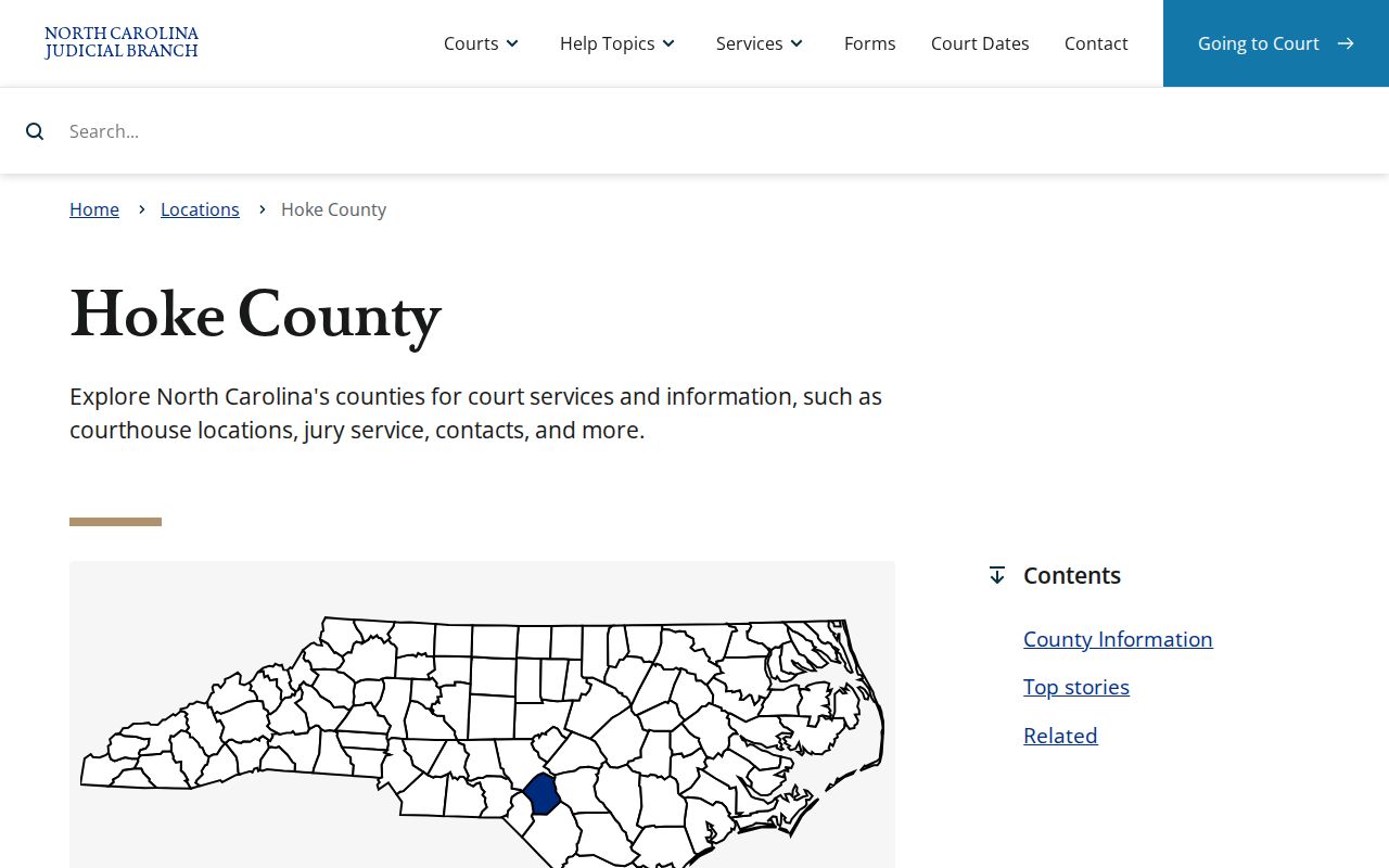 Hoke County criminal court cases Judicial Branch page