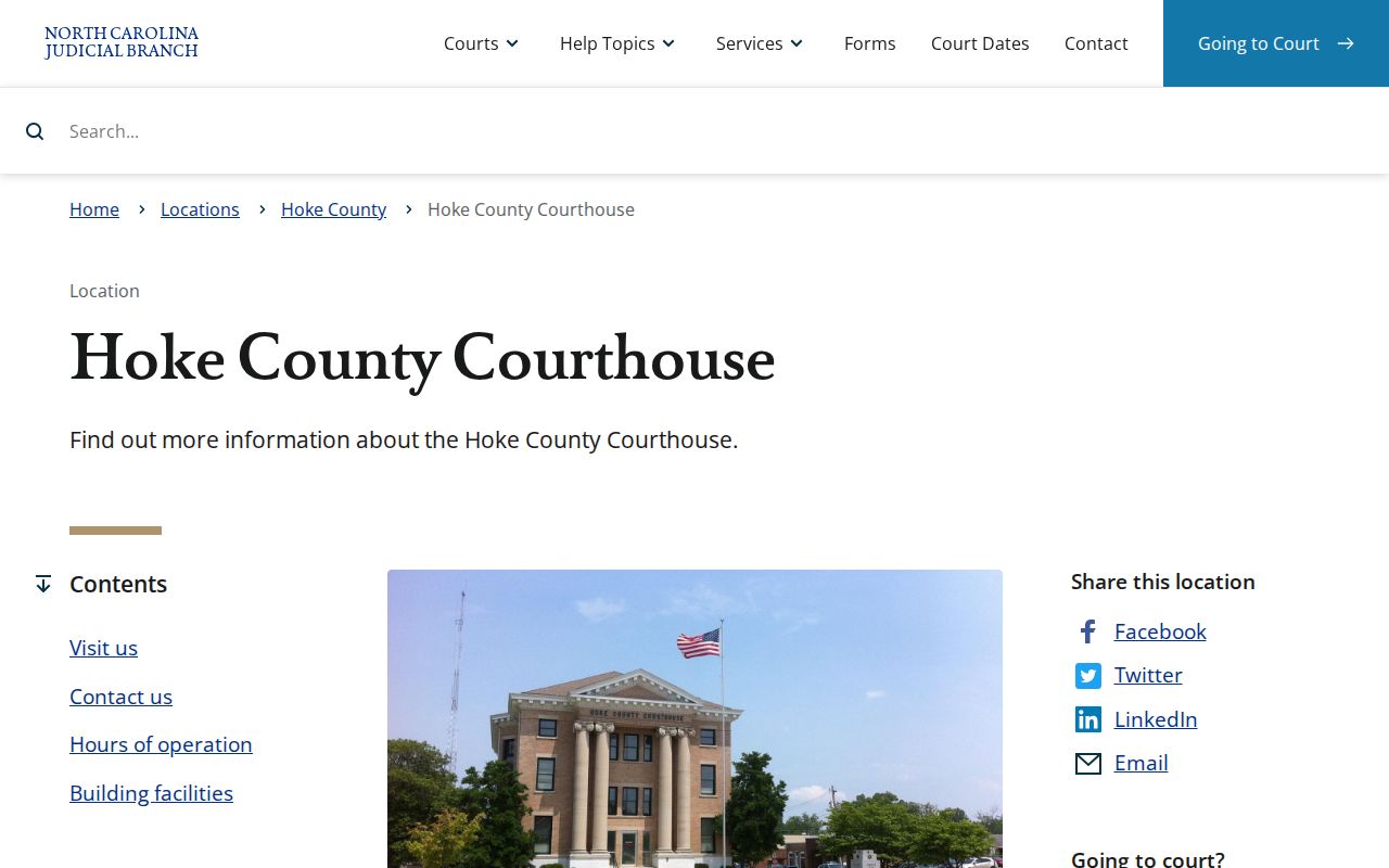 Hoke County criminal court cases courthouse information