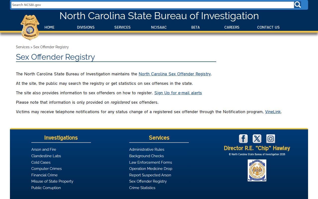 NCSBI overview for lawful Hoke County sex offender registry use