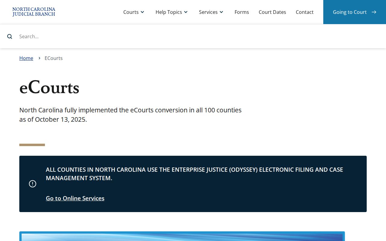Hoke County criminal court records North Carolina eCourts page